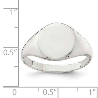 Sterling Silver 13x10mm Closed Back Signet Ring Size 10