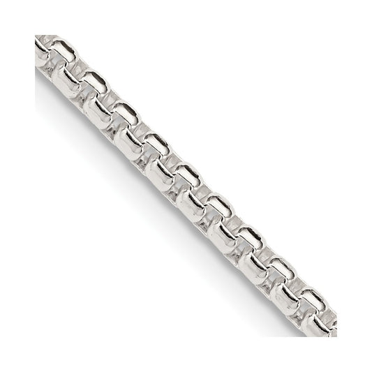 Sterling Silver 2.6mm Round Box Chain Necklace