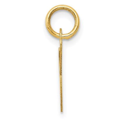 14k Yellow Gold Small Fancy Script Letter L Initial Charm Pendant for Women