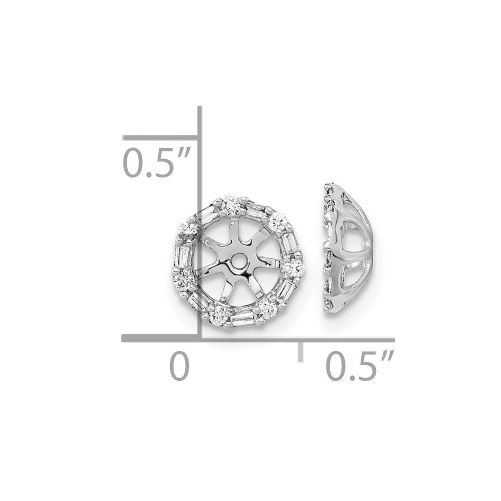 14k White Gold Diamond Earring Jackets Gift for Women