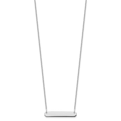 14k White Gold Small Blank Bar Necklace