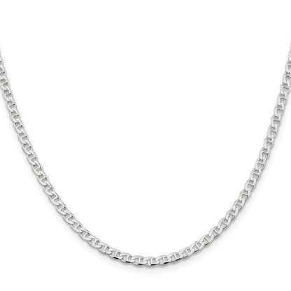 Sterling Silver 3.15mm Diamond-cut Flat Anchor Curb Chain