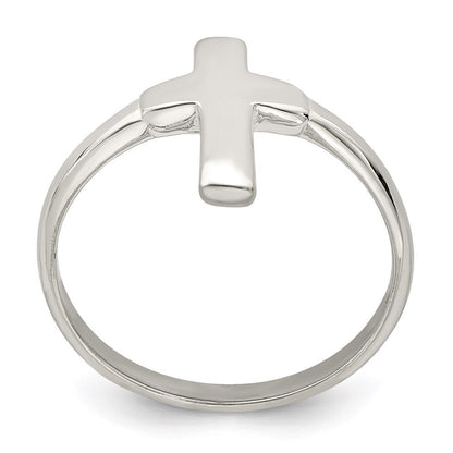 Sterling Silver Solid Cross Ring Size 7