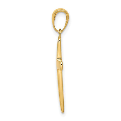 14k Yellow Gold Polished Cross Charm
