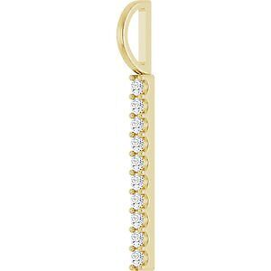 14k Yellow Gold 1 6 CTW Natural Diamond Vertical Bar Charm Pendant