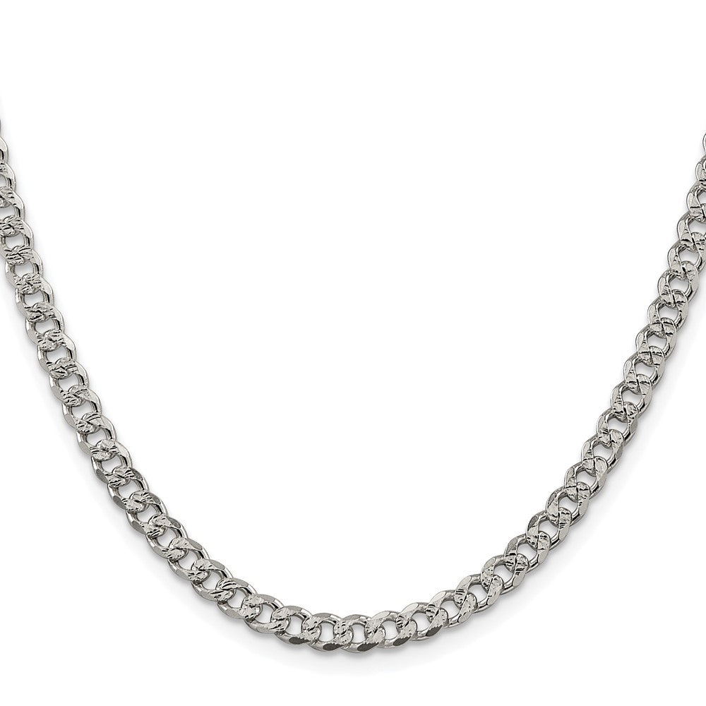 Sterling Silver Rhodium-plated 4.5mm Curb Chain Necklace