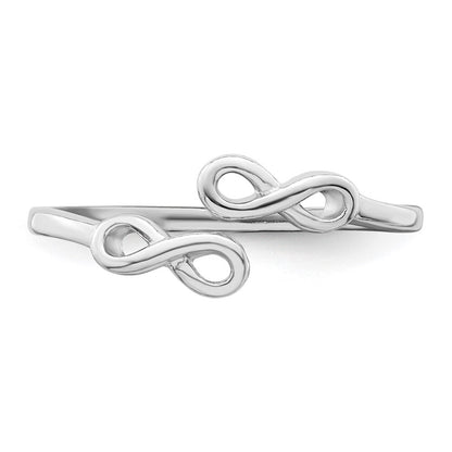 Sterling Silver Rhodium Plated Infinity Ring Size 6