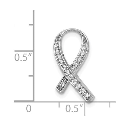 14k White Gold 1/8ct. Diamond Awareness Pendant for Women