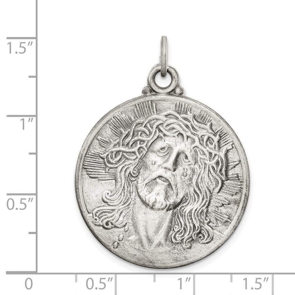 Sterling Silver Antiqued Ecce Homo Medal Pendant Holiday Gift for Women