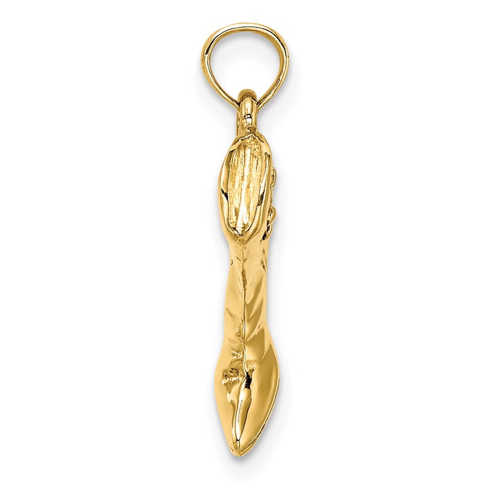 14k Yellow Gold 3-D Cowboy Boot Charm Pendant for Women