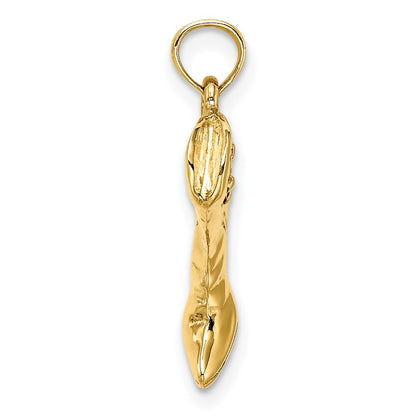 14k Yellow Gold 3-D Cowboy Boot Charm Pendant for Women