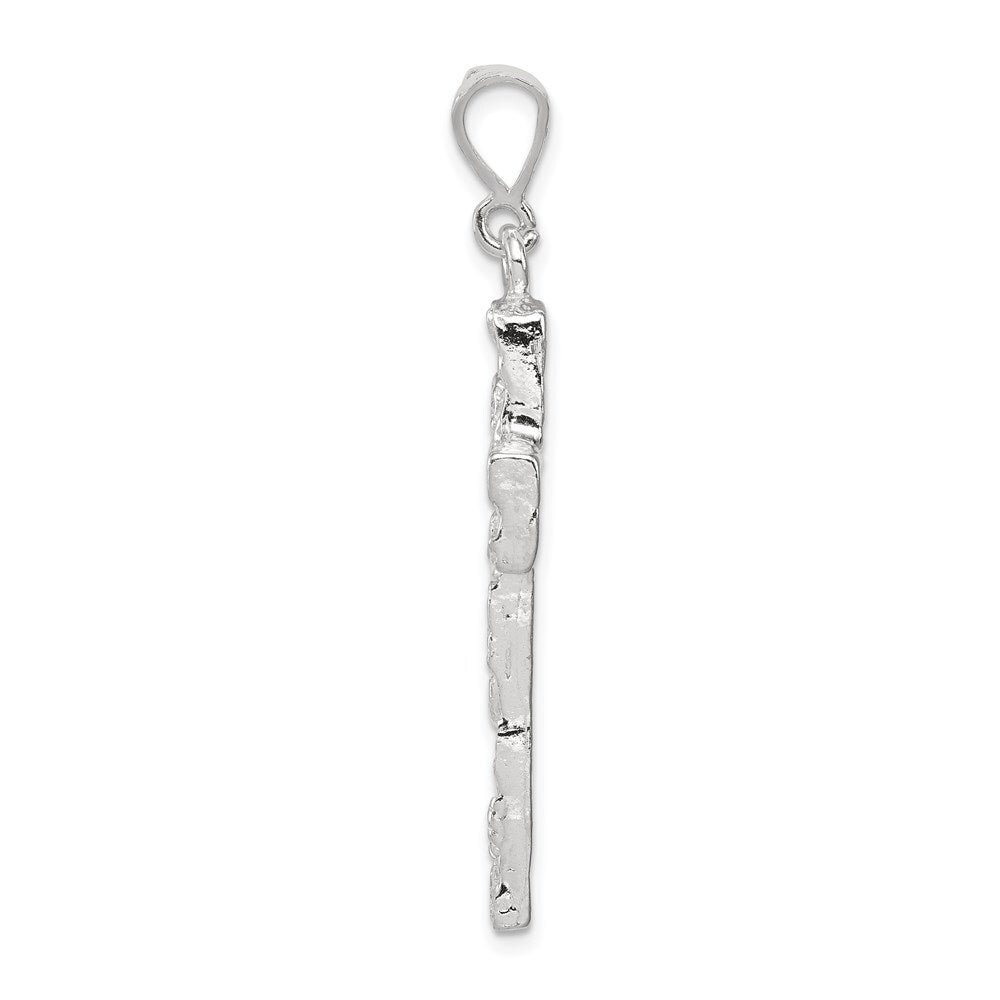 Sterling Silver Nugget Cross Pendant Holiday Gift for Women