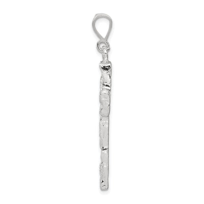 Sterling Silver Nugget Cross Pendant Holiday Gift for Women