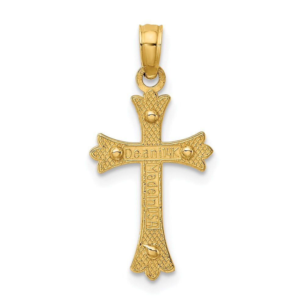 14k Two-tone Gold Center Cross Charm Pendant for Women