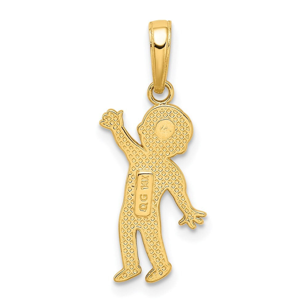 14k Yellow Gold Boy Pendant for Women
