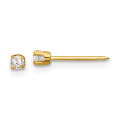 14k Yellow Gold Polished .10ct Diamond Earrings