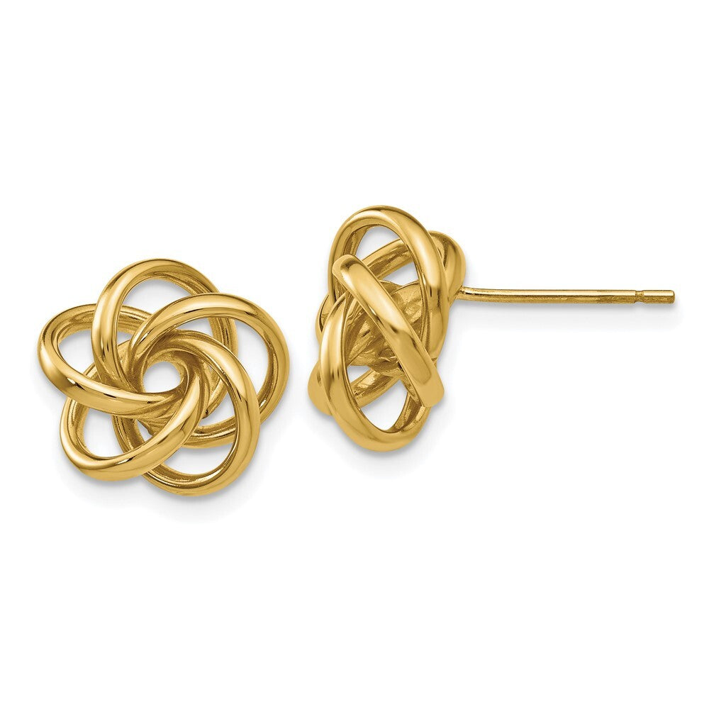14k Yellow Gold Love Knot Stud Earrings