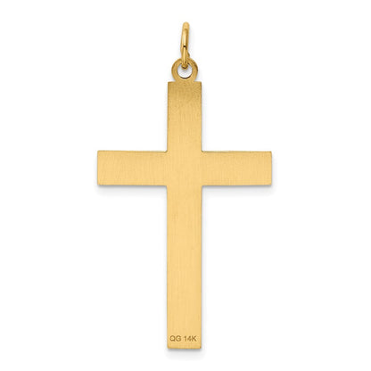 14k Yellow Gold Laser Designed Cross Pendant
