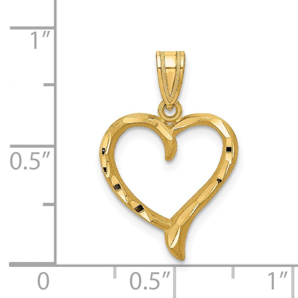 14k Yellow Gold Polished Heart Pendant for Women