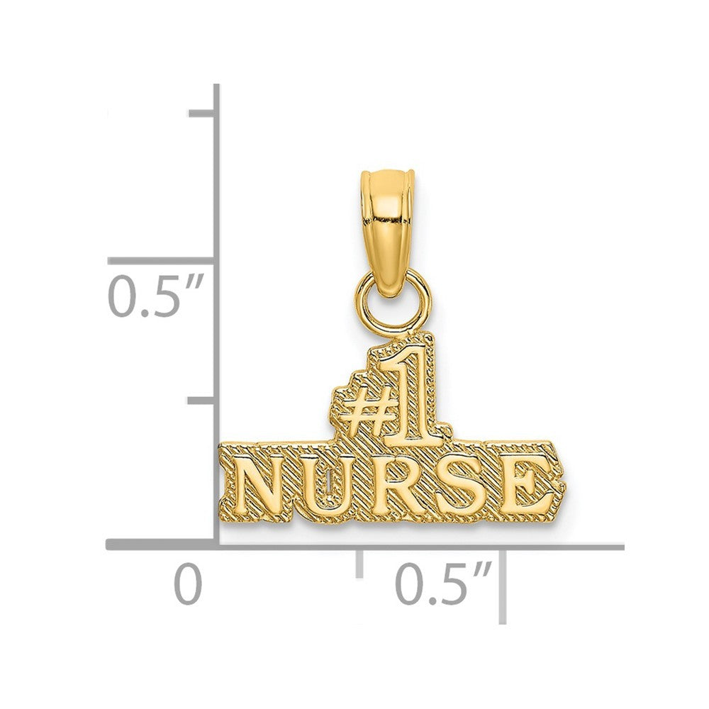 14k Yellow Gold #1 Nurse Charm