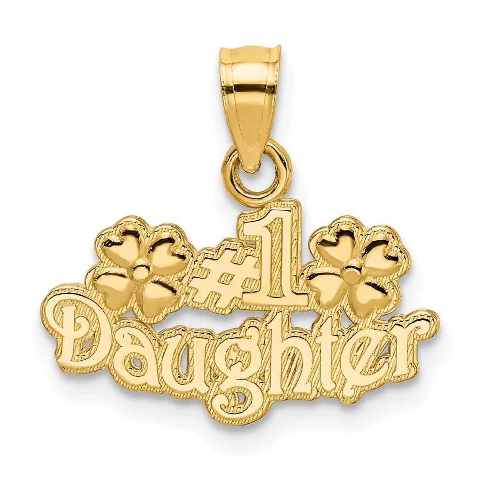 14k Yellow Gold #1 DAUGHTER with Flowers Charm