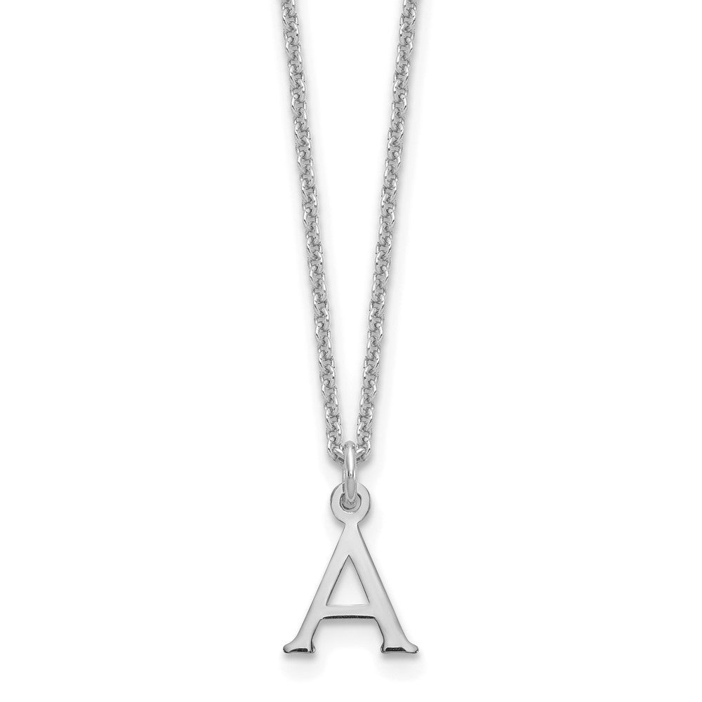 14k White Gold Cutout Letter A Initial Necklace