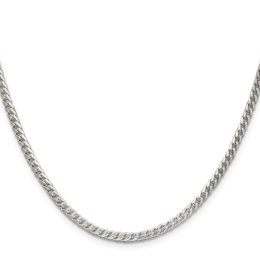 Sterling Silver 3.1mm Diamond-Cut Square Franco Chain Necklace