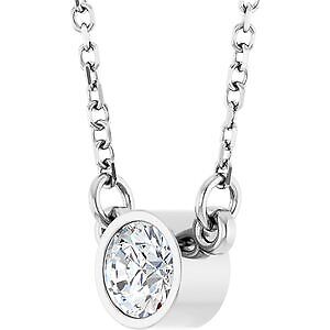 14k White Gold Stuller Lab-Grown Moissanite Solitaire 18" Necklace