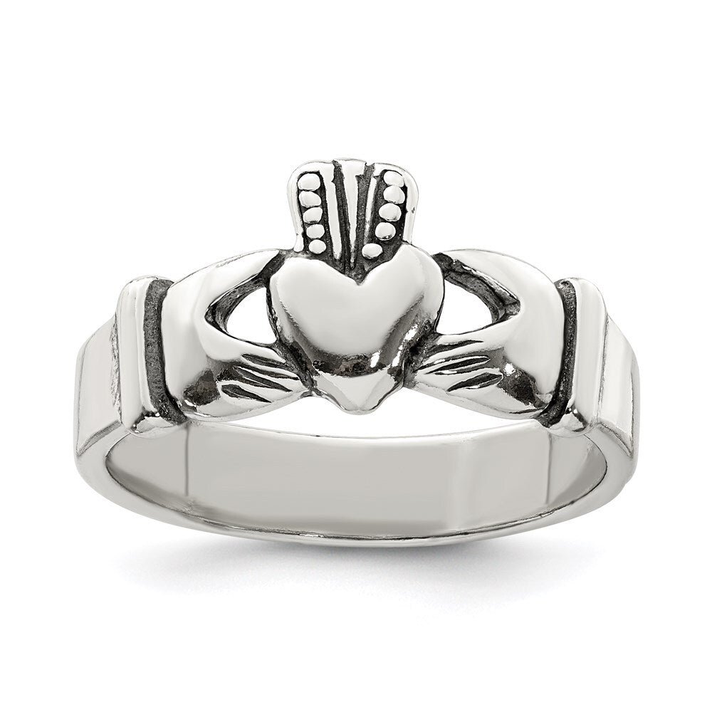 Sterling Silver Claddagh Design Ring Size 9