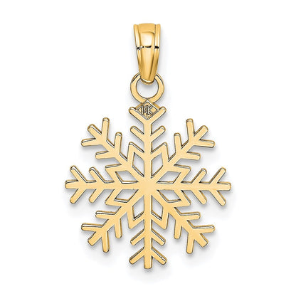 14k Yellow Gold Snowflake Pendant for Women