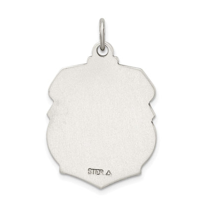Sterling Silver Antiqued Diamond-Cut St. Michael Badge Medal