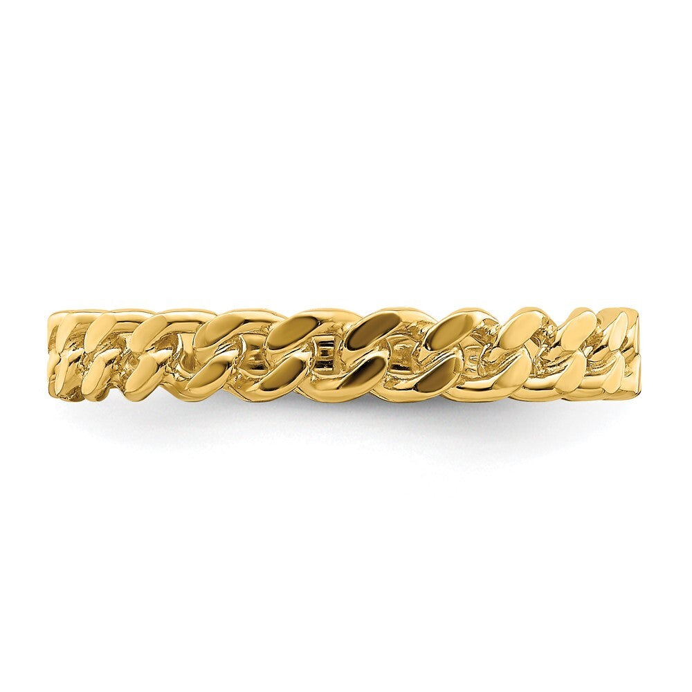 14K Yellow Gold Chain Link Band Ring