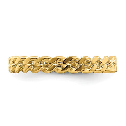 14K Yellow Gold Chain Link Band Ring
