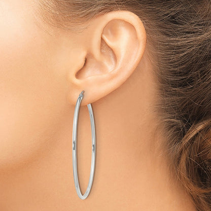 Sterling Silver 2mm Round Hoop Earrings