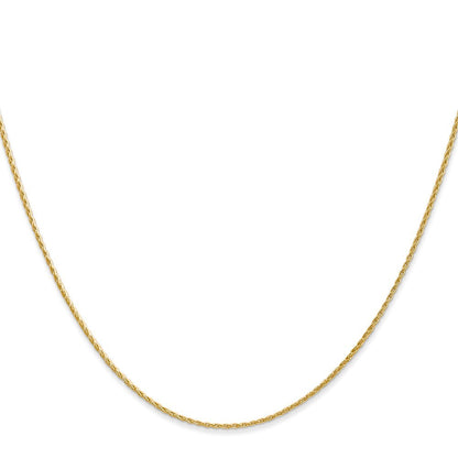14k Yellow Gold 20 inch 1mm Round Parisian Wheat Chain Necklace