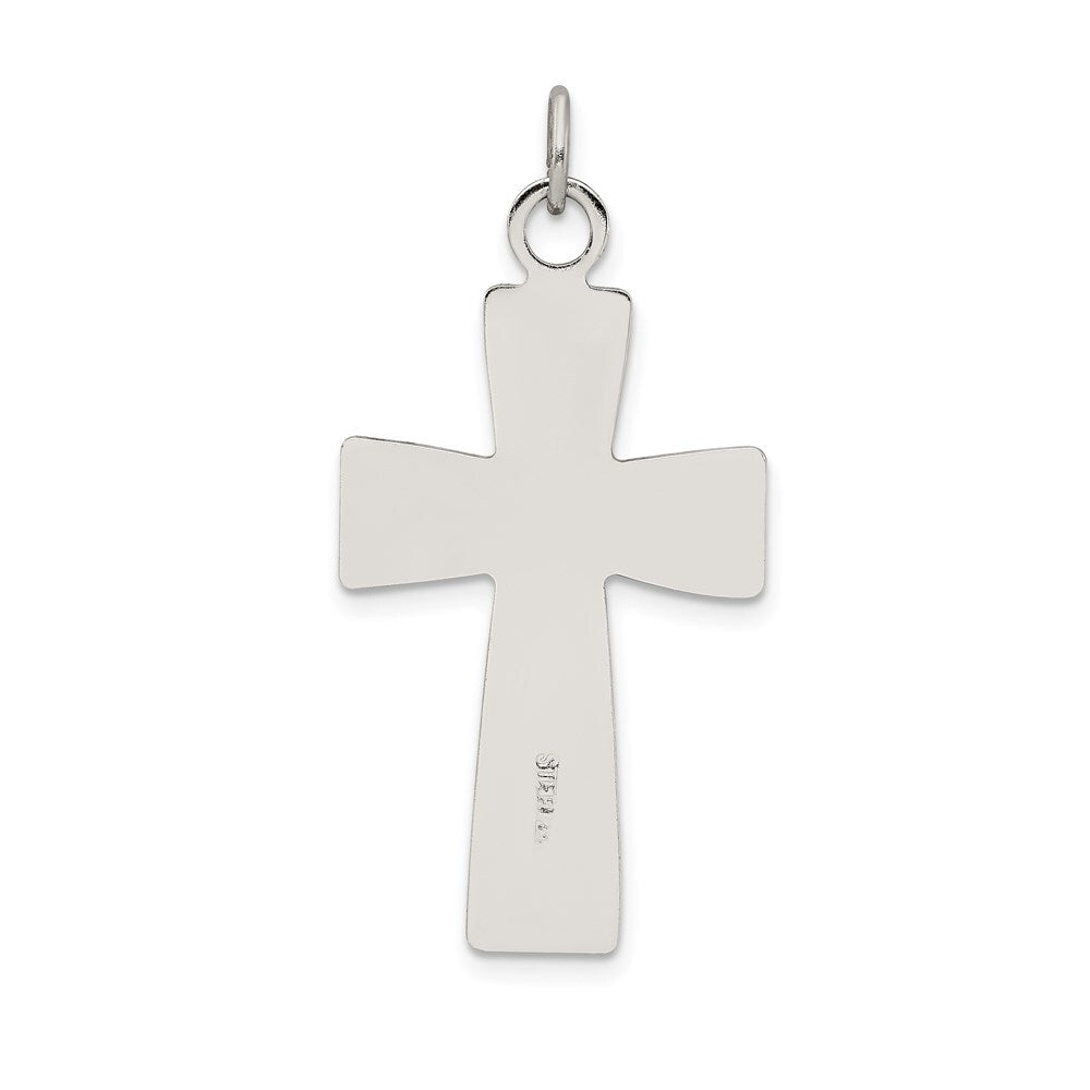 Sterling Silver Black Epoxy INRI Crucifix Pendant Holiday Gift for Women