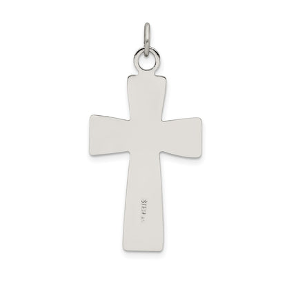 Sterling Silver Black Epoxy INRI Crucifix Pendant Holiday Gift for Women