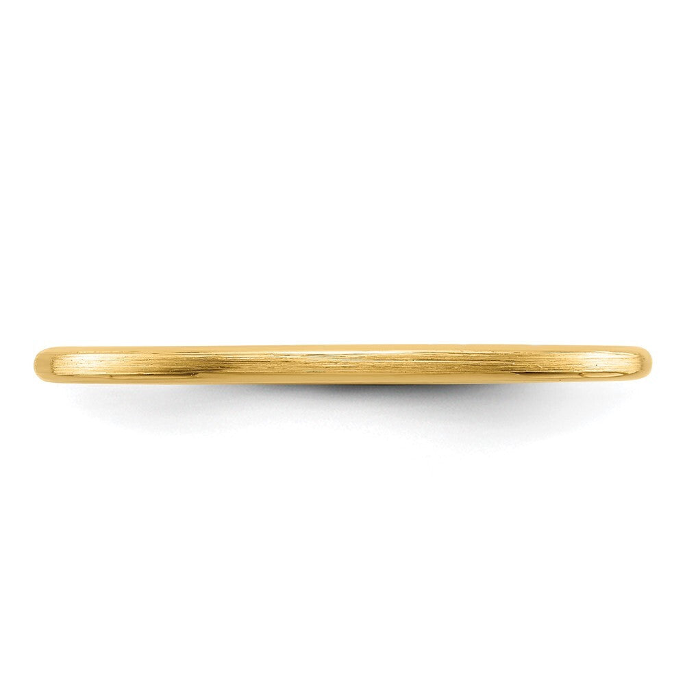 14K Yellow Gold Yellow Gold 1.2mm Half Round Satin Stackable Band Size 6