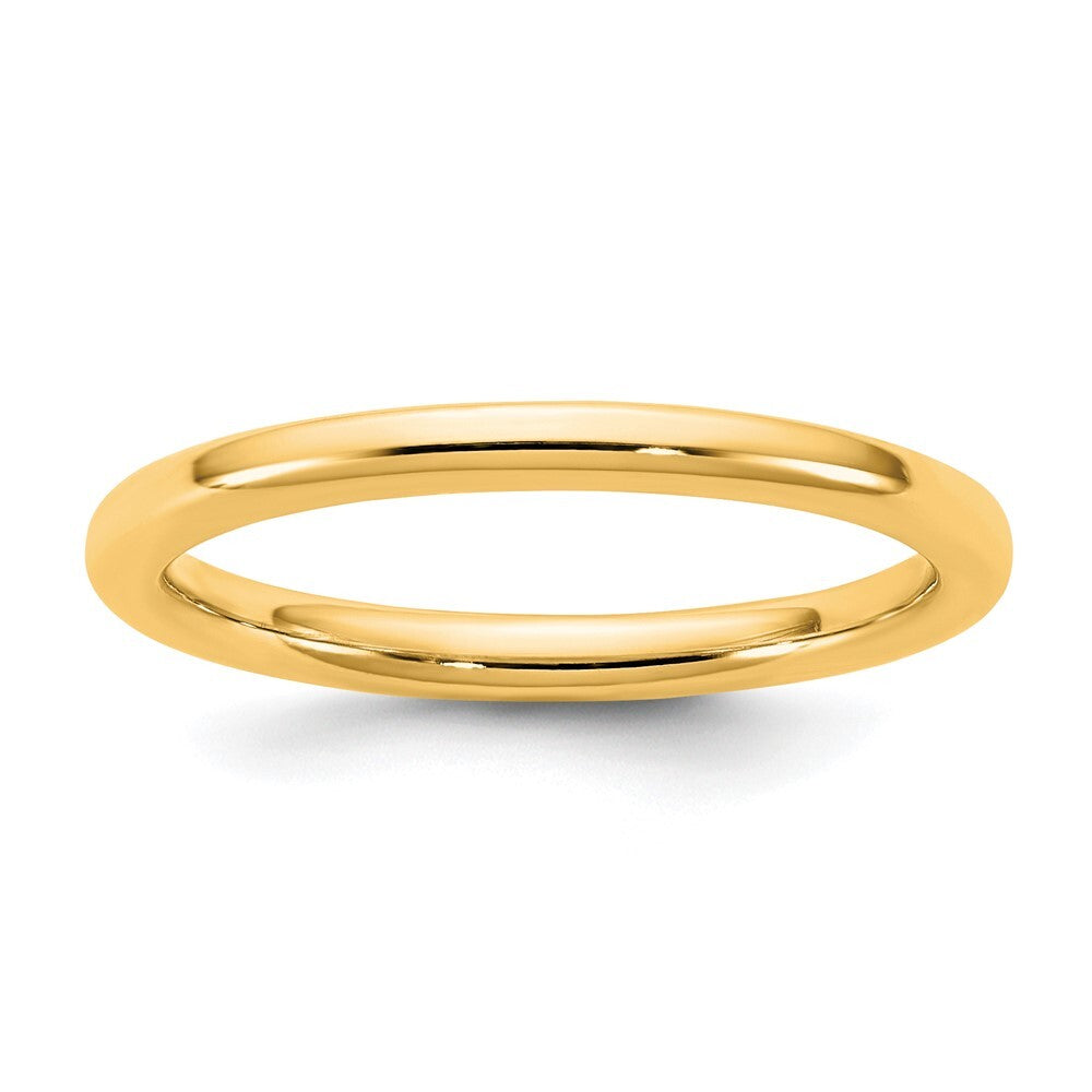 14K Yellow Gold 2mm European Comfort Fit Band Size 8