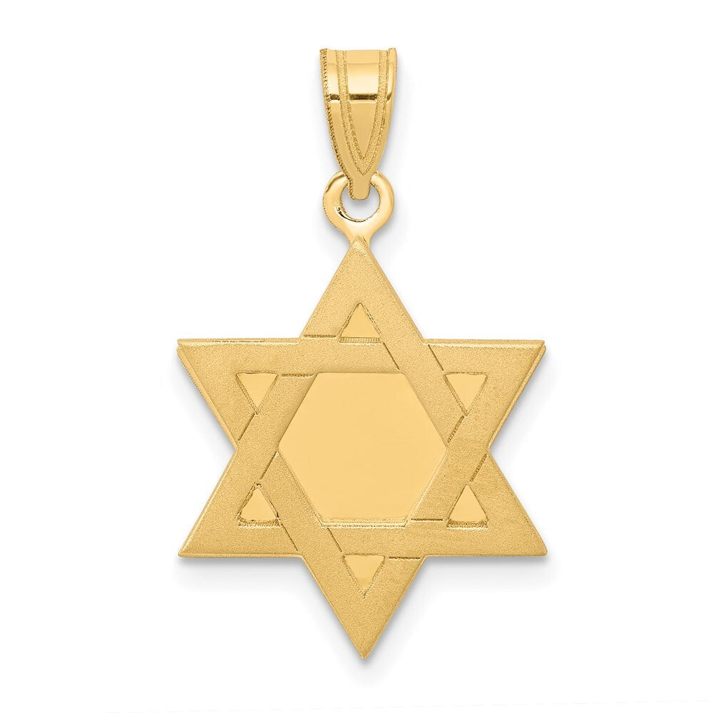 14k Yellow Gold Star of David Pendant for Women