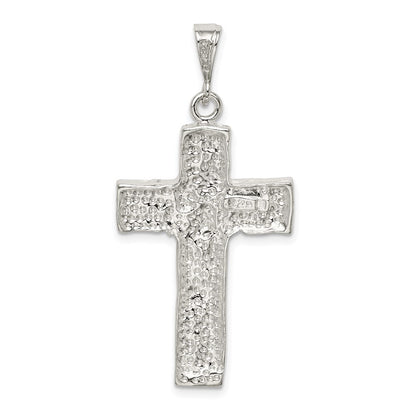 Sterling Silver Nugget Cross Pendant Holiday Gift for Women