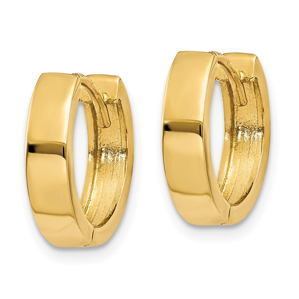 14k Yellow Gold Round Hinged Hoop Earrings Gift for Women