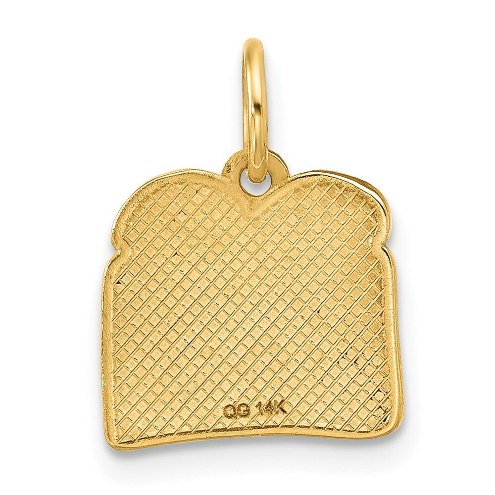 14k Yellow Gold Fancy Toast and Jam Charm Pendant for Women