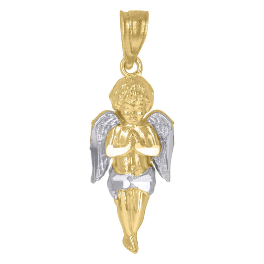 10kt Gold Two-Tone Angel Religious Charm Pendant