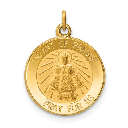 14k Yellow Gold Infant of Prague Medal Charm