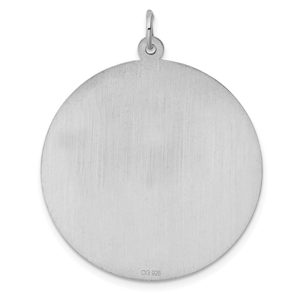 Sterling Silver Engraveable Round Polished Front/Satin Back Disc Charm