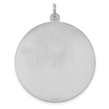 Sterling Silver Engraveable Round Polished Front/Satin Back Disc Charm