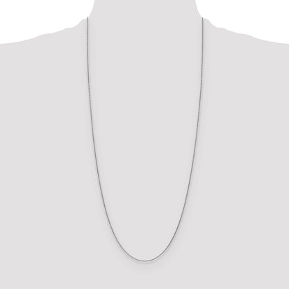 14K White Gold 30 inch 1mm Round Open Link Cable with Lobster Clasp Chain