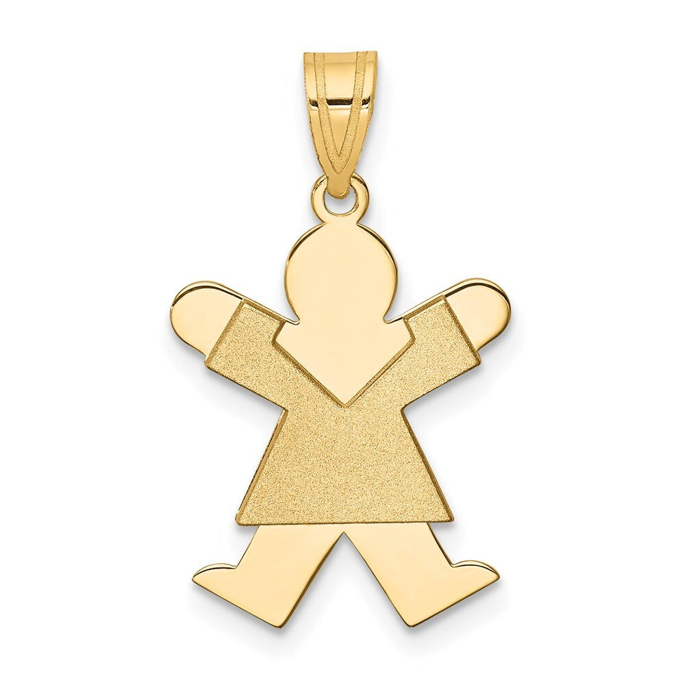 14k Yellow Gold Girl Charm Pendant for Women