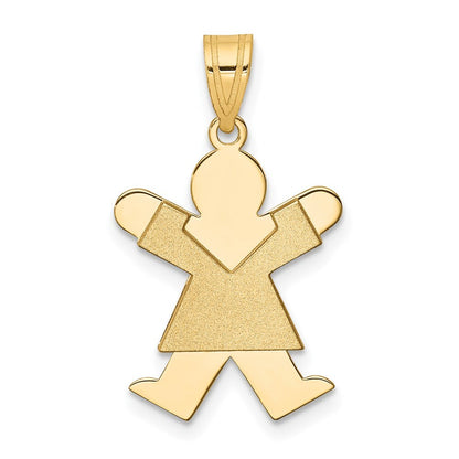 14k Yellow Gold Girl Charm Pendant for Women